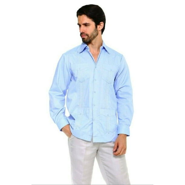 Linen 100% Feature Gingham Guayabera for Parties Tradicional Cuban Guayabera Shirt with Plaid Lining Linen 100% Feature Gingham Guayabera for Parties Tradicional Cuban Guayabera Shirt with Plaid Lining